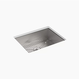 Vault 22' x 25' x 9.31' Stainless Steel Single-Basin Undermount Kitchen Sink - 4 Faucet Holes