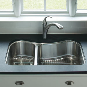 Staccato 19.56' x 31.63' x 8.38' Stainless Steel 30/70 Double-Basin Undermount Kitchen Sink