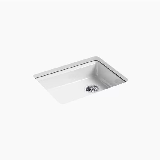 Riverby 22" x 25" x 5.88" Enameled Cast Iron Single-Basin Undermount Kitchen Sink in White