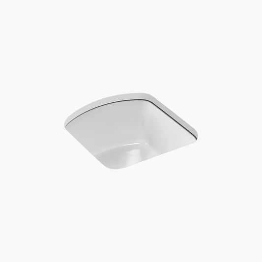 Napa 18.69" x 18.75" x 9.63" Enameled Cast Iron Single-Basin Undermount Kitchen Sink in White