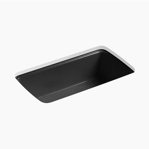 Cape Dory 22' x 33' x 9.63' Enameled Cast Iron Single-Basin Undermount Kitchen Sink in Black Black