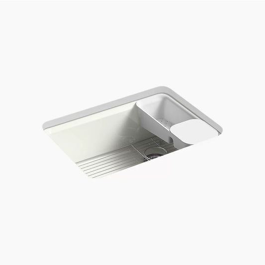 Riverby 22" x 27" x 9.63" Enameled Cast Iron Single-Basin Undermount Kitchen Sink in Dune