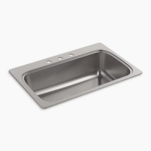 Verse 22' x 33' x 9.31' Stainless Steel Single-Basin Drop-In Kitchen Sink - 3 Faucet Holes