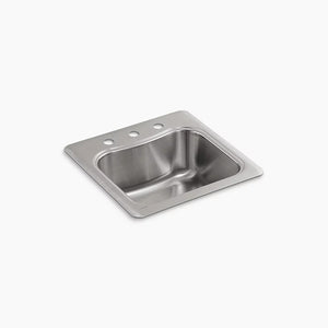 Staccato 20' x 20' x 8.31' Stainless Steel Single-Basin Drop-In Kitchen Sink - 3 Faucet Holes