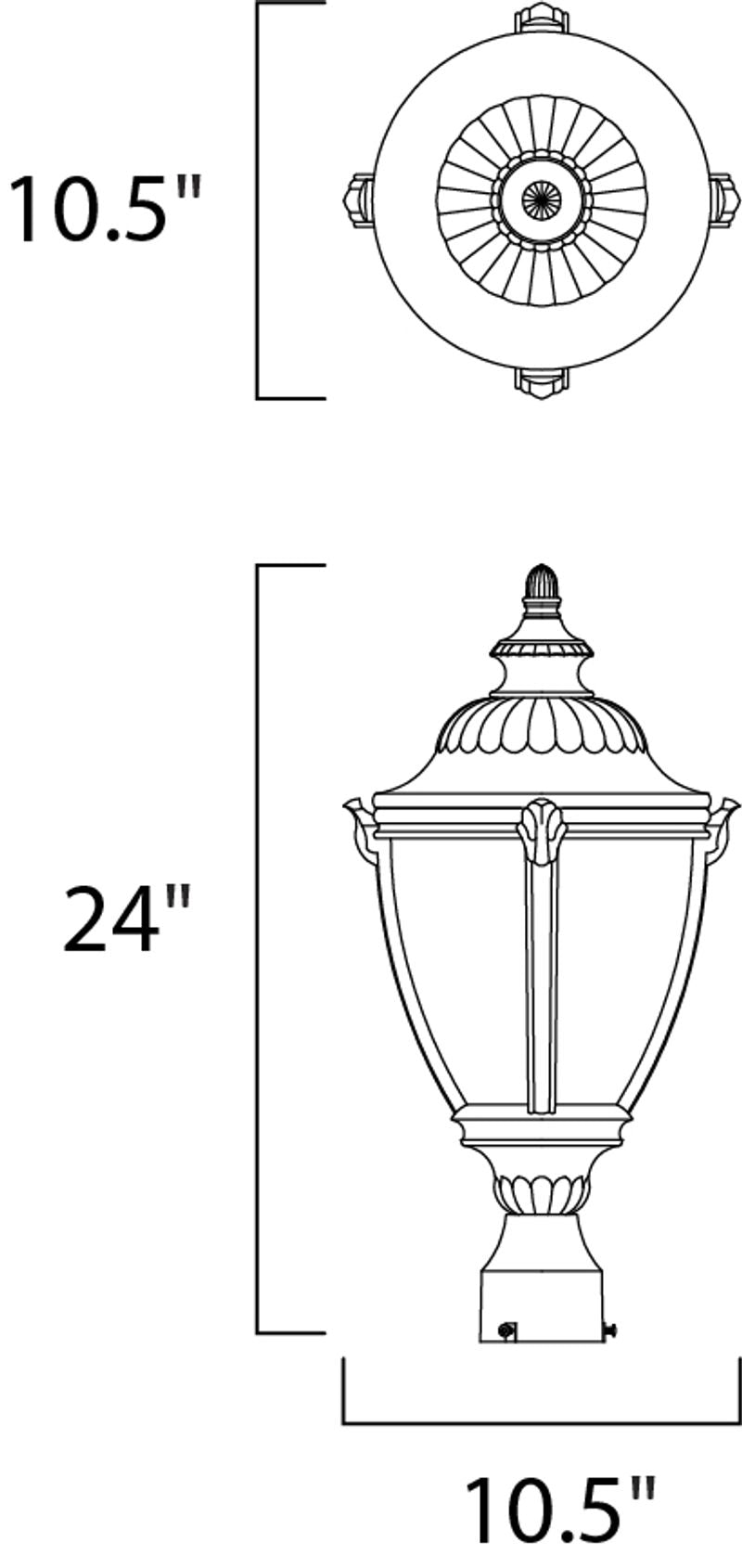 Morrow Bay DC 24' 3 light Outdoor Pole/Post Mount in Earth Tone
