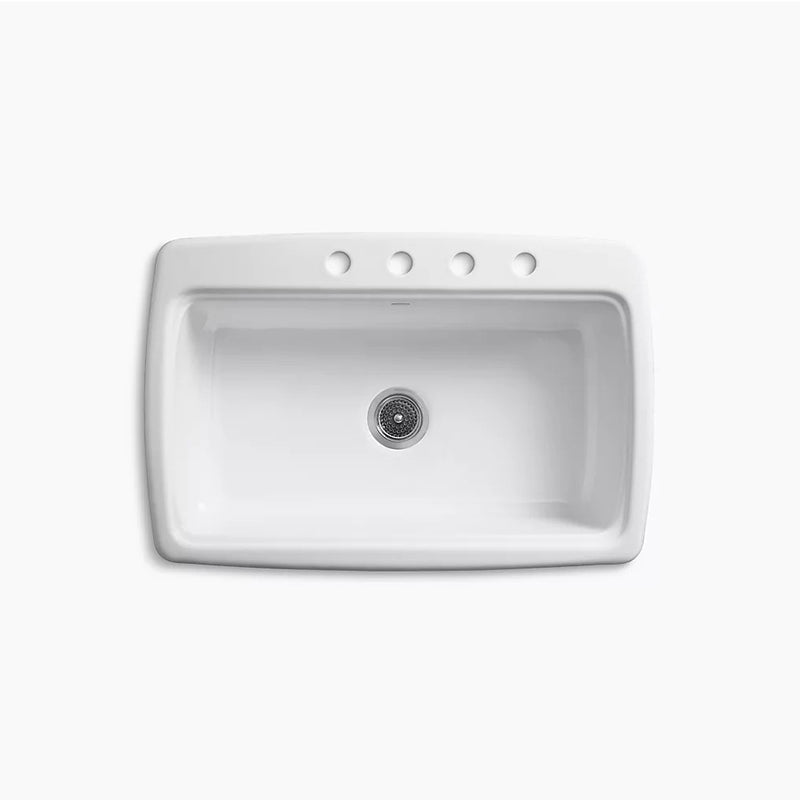 Cape Dory 22' x 33' x 9.63' Enameled Cast Iron Single-Basin Drop-In Kitchen Sink in Biscuit