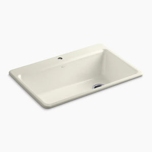 Riverby 22' x 33' x 9.63' Enameled Cast Iron Single-Basin Drop-In Kitchen Sink in Biscuit - 1 Faucet Hole