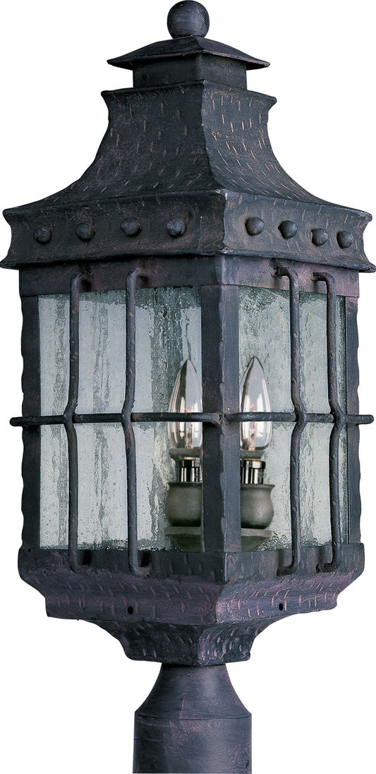 Nantucket 22.5" 3 Light Outdoor Post Mount in Country Forge