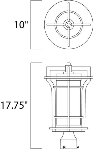 Oakville 17.75' Single Light Lantern in Black Oxide