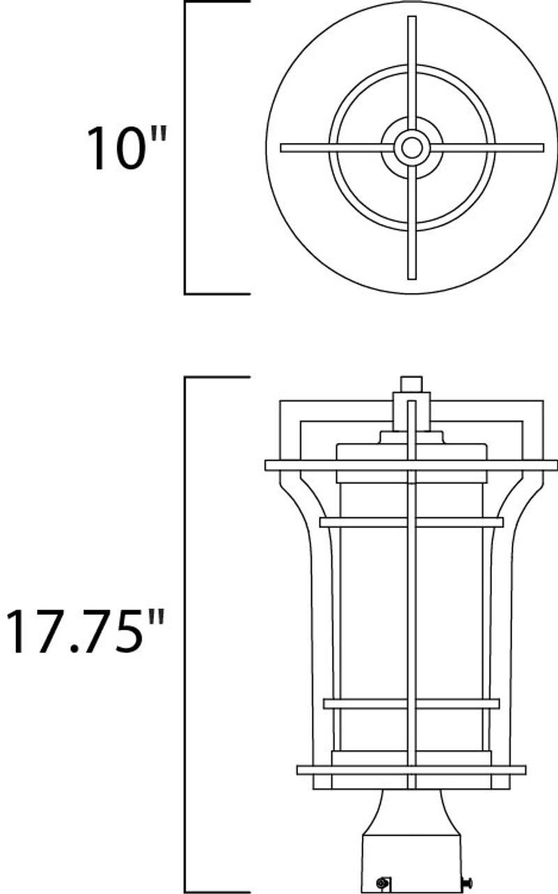 Oakville 17.75' Single Light Lantern in Black Oxide