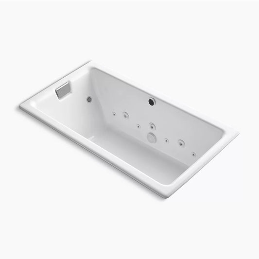 Tea-for-Two 66" x 36" x 24" Drop-In Bathtub in White with 8 Jets