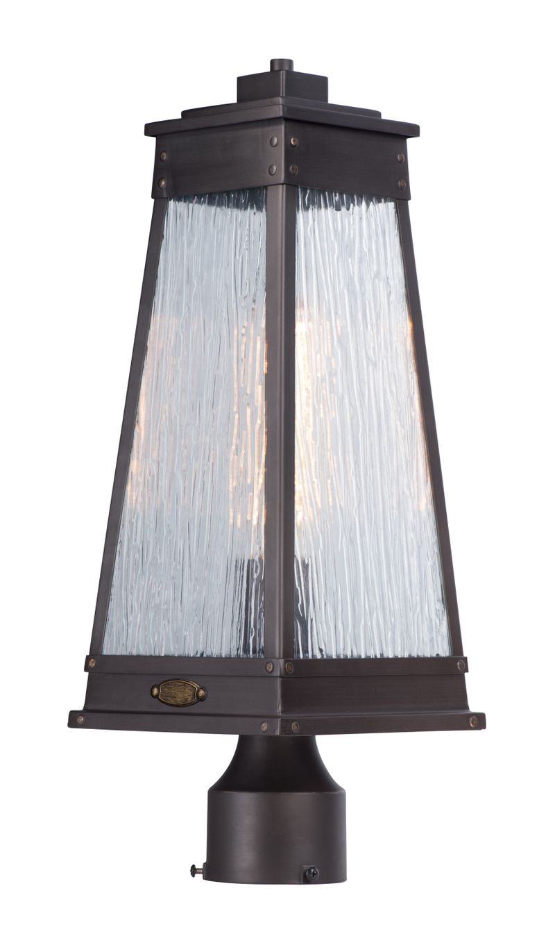 Schooner 19' Single Light Post Lamp in Olde Brass