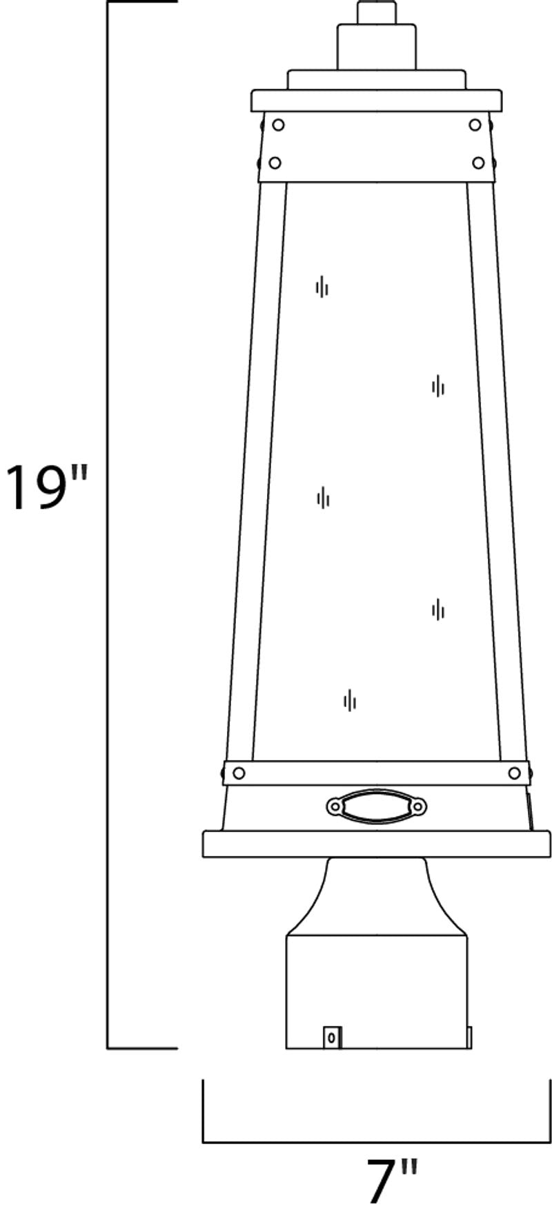 Schooner 19' Single Light Lamp in Olde Brass