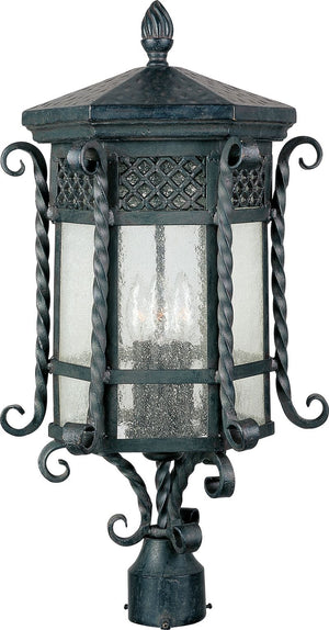 Scottsdale 22.5' 3 light Outdoor Pole/Post Mount in Country Forge