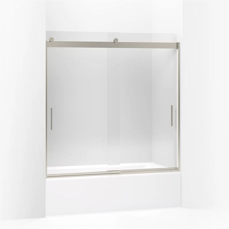 Levity 59.31' Clear Glass Sliding Bath Door in Matte Nickel