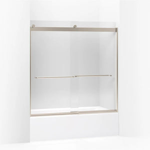 Levity 59.75' Clear Glass Sliding Bath Door in Anodized Brushed Bronze