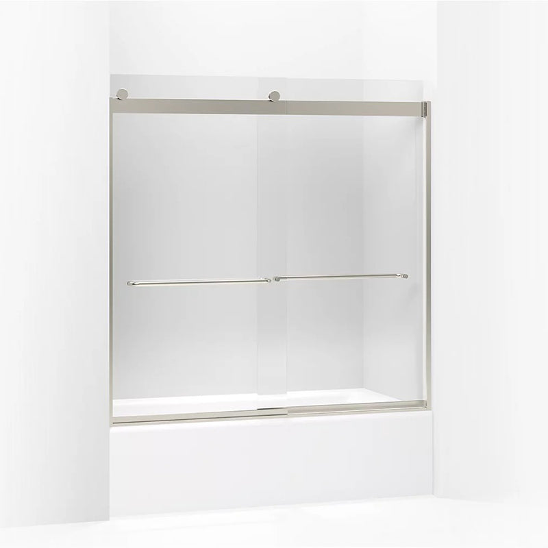 Levity 59.75' Clear Glass Sliding Bath Door in Matte Nickel