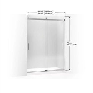 Levity 82' Clear Glass Sliding Shower Door in Anodized Brushed Bronze
