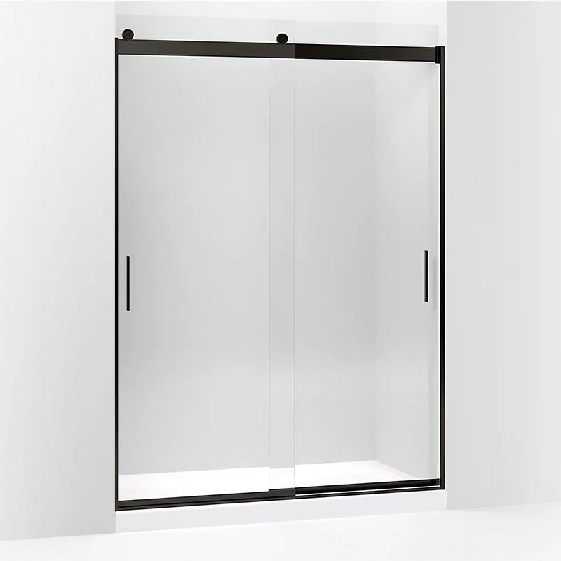 Levity 82.31' Clear Glass Sliding Shower Door in Anodized Dark Bronze