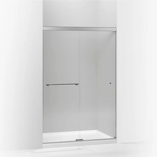 Revel 70" x 47.63 Clear Glass Sliding Shower Door in Bright Polished Silver with 0.31" Thick Glass