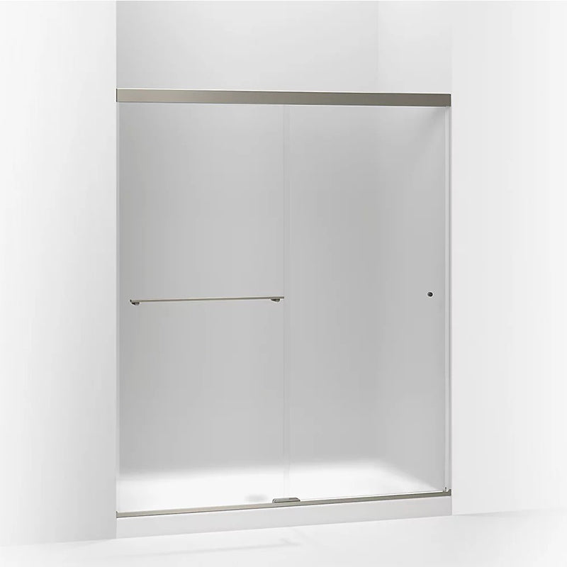 Revel 70' x 59.63' Frosted Glass Sliding Shower Door in Anodized Brushed Nickel