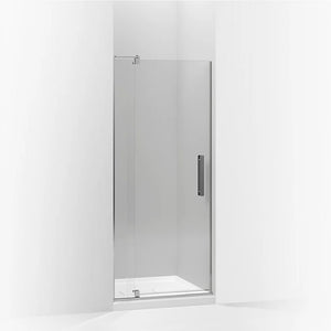Revel 70' Clear Glass Pivot Shower Door in Bright Polished Silver