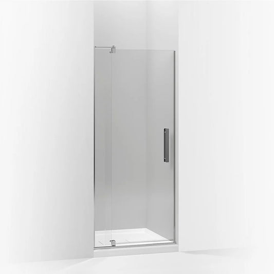 Revel 70" Clear Glass Pivot Shower Door in Bright Polished Silver