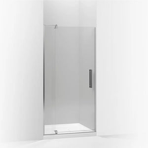 Revel 70' x 36' Clear Glass Pivot Shower Door in Bright Polished Silver with 0.25' Thick Glass