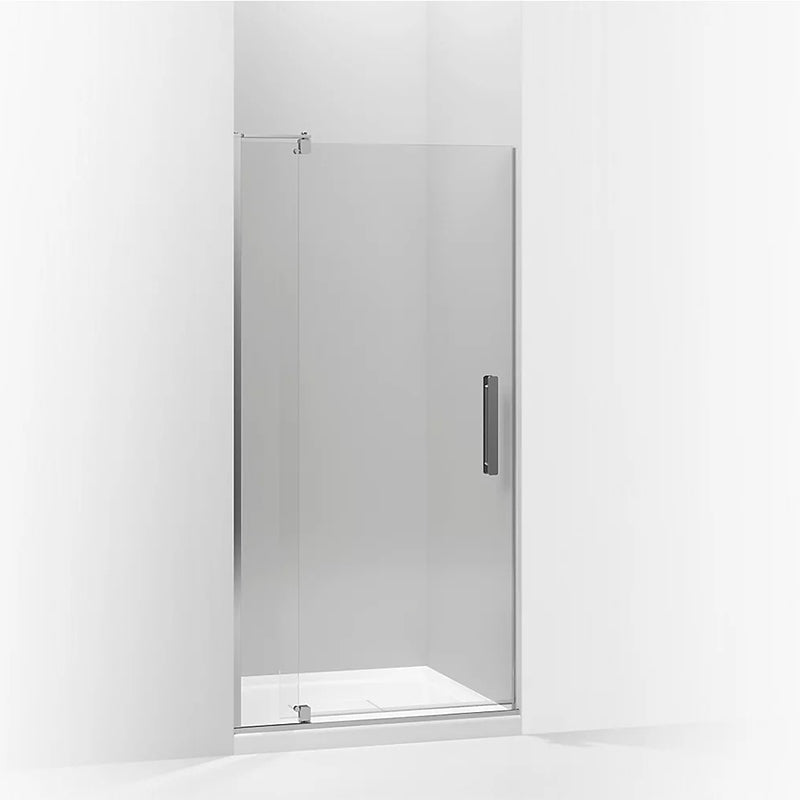 Revel 70' x 36' Clear Glass Pivot Shower Door in Bright Polished Silver with 0.25' Thick Glass