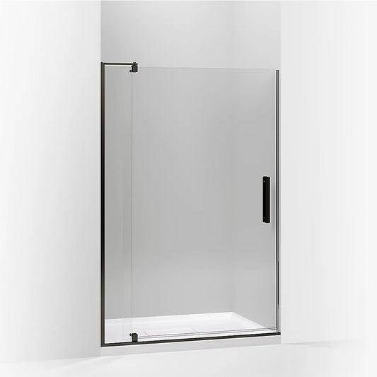 Revel 74" x 48" Clear Glass Pivot Shower Door in Anodized Dark Bronze