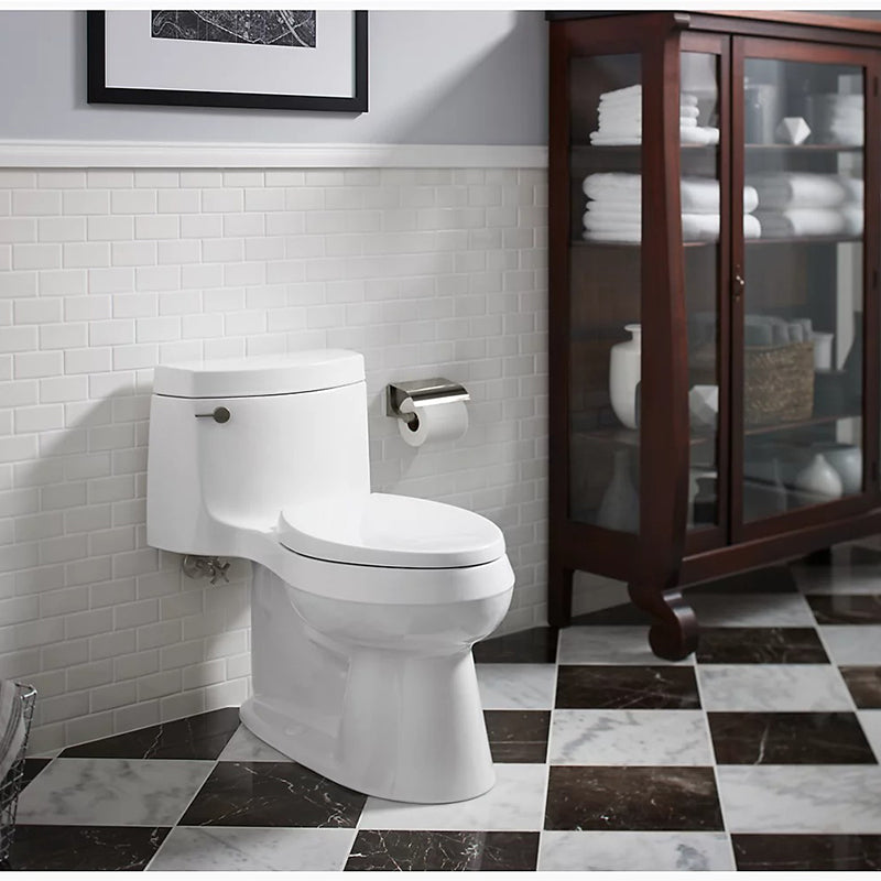 Cimarron Comfort Height Elongated 1.28 gpf One-Piece Toilet in Biscuit