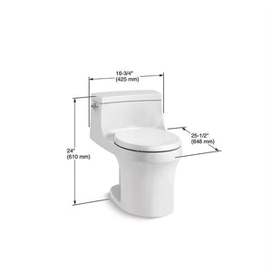 San Souci Round 1.28 gpf One-Piece Toilet in Ice Grey