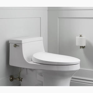 PureWarmth Quiet-Close Elongated Toilet Seat in White