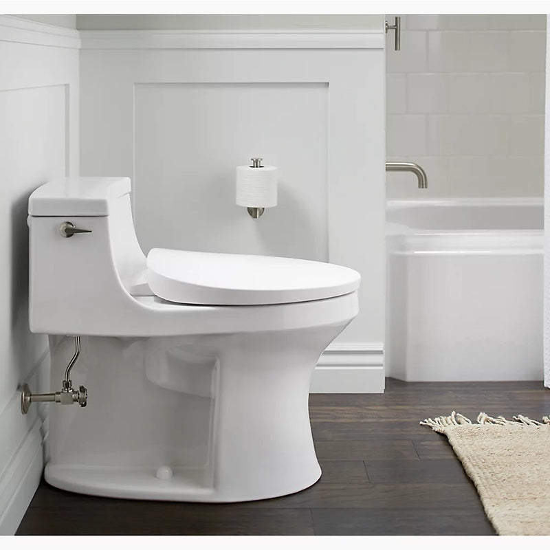 PureWarmth Quiet-Close Elongated Toilet Seat in White