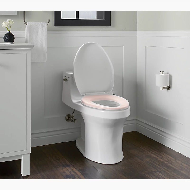 PureWarmth Quiet-Close Elongated Toilet Seat in Biscuit