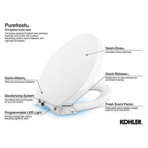 Purefresh Elongated Toilet Seat in Biscuit