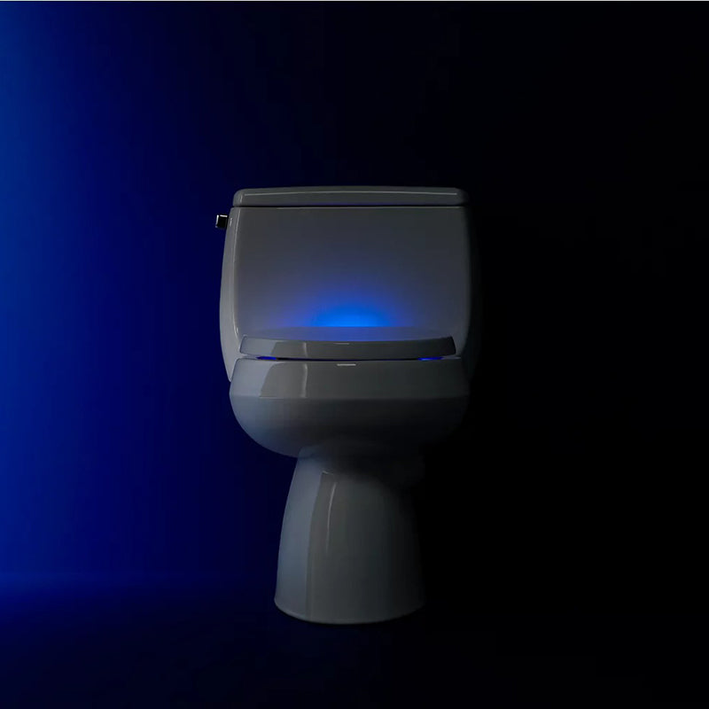 Reveal Nightlight Quiet-Close Elongated Toilet Seat in Biscuit