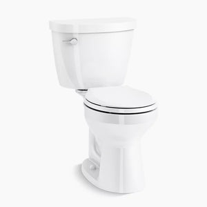 Cimarron Comfort Height Round 1.28 gpf Two-Piece Toilet in White - Left Hand Trip Lever