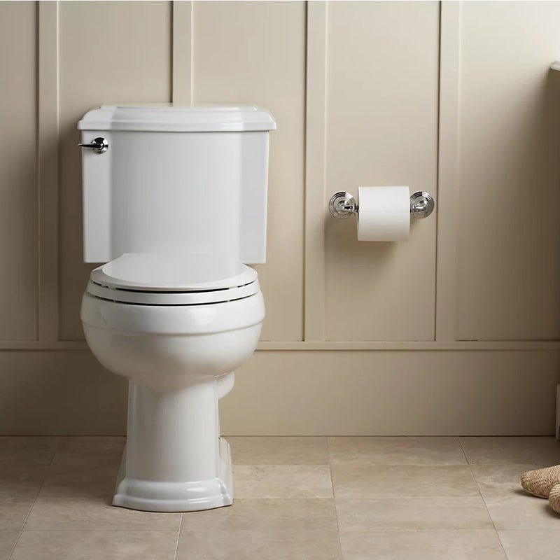 Devonshire Comfort Height Elongated 1.28 gpf Two-Piece Toilet in Biscuit