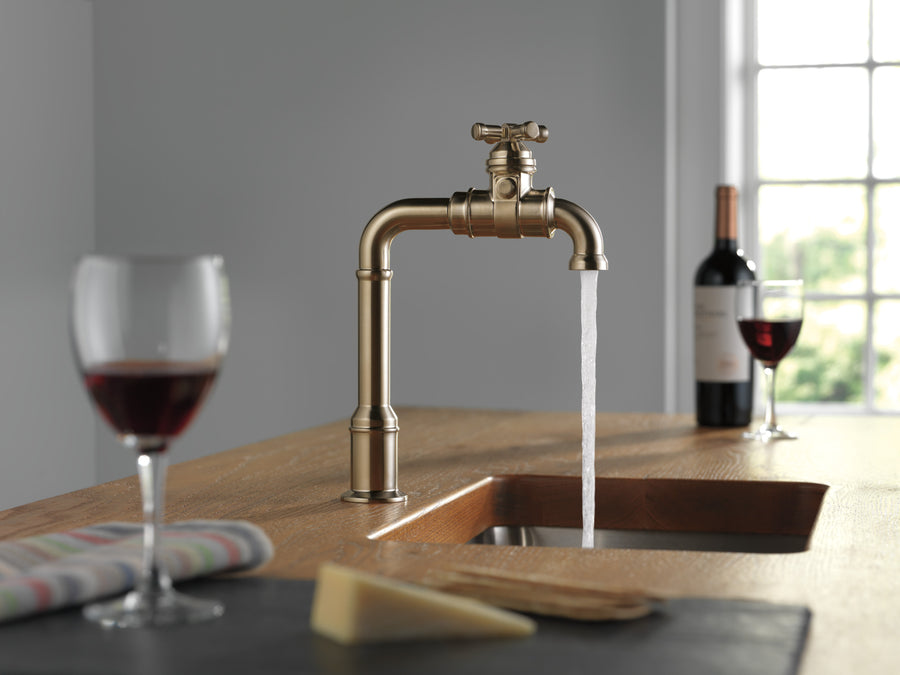 Broderick Bar Kitchen Faucet in Champagne Bronze