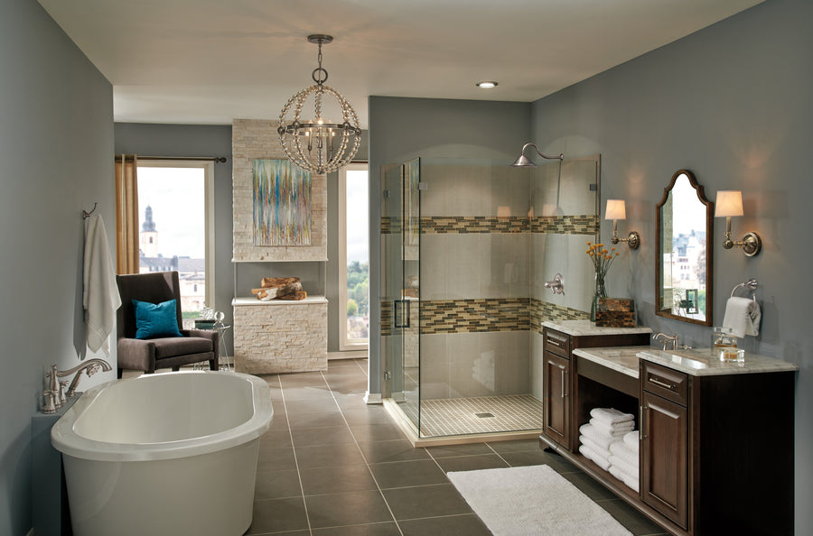 Cassidy Widespread Bathroom Faucet in Stainless - Less Handle