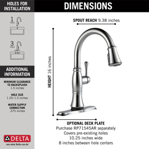 Cassidy Pull-Down Kitchen Faucet in Lumicoat Arctic Stainless with Touch Tech