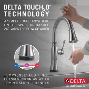 Cassidy Pull-Down Kitchen Faucet in Lumicoat Arctic Stainless with Touch Tech