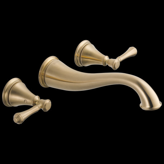 Cassidy Wall-Mount Two-Handle Bathroom Faucet in Champagne Bronze
