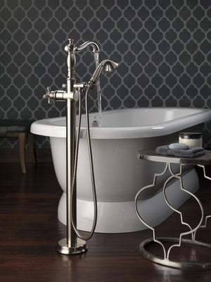 Cassidy Freestanding Roman Tub Filler in Stainless - Less Handle