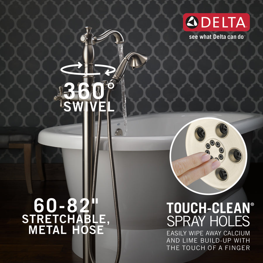 Cassidy Freestanding Roman Tub Filler in Stainless - Less Handle
