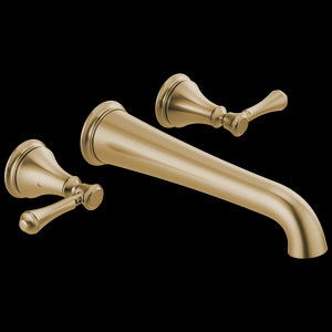 Cassidy Two-Handle Wall Mount Tub Filler in Champagne Bronze