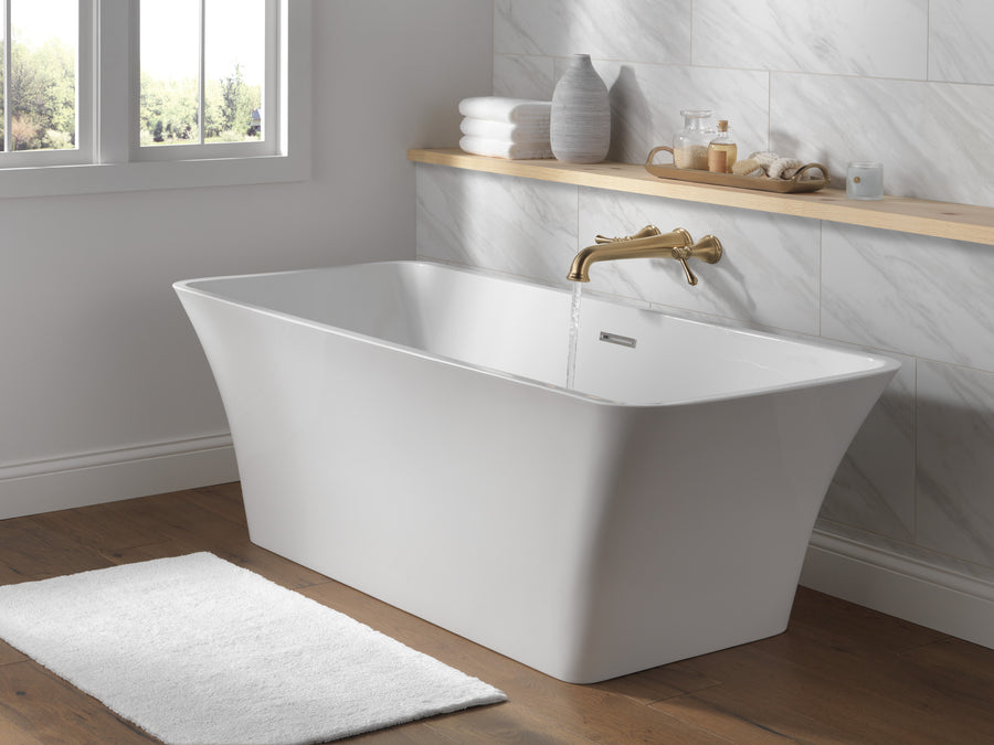 Cassidy Two-Handle Wall Mount Tub Filler in Champagne Bronze