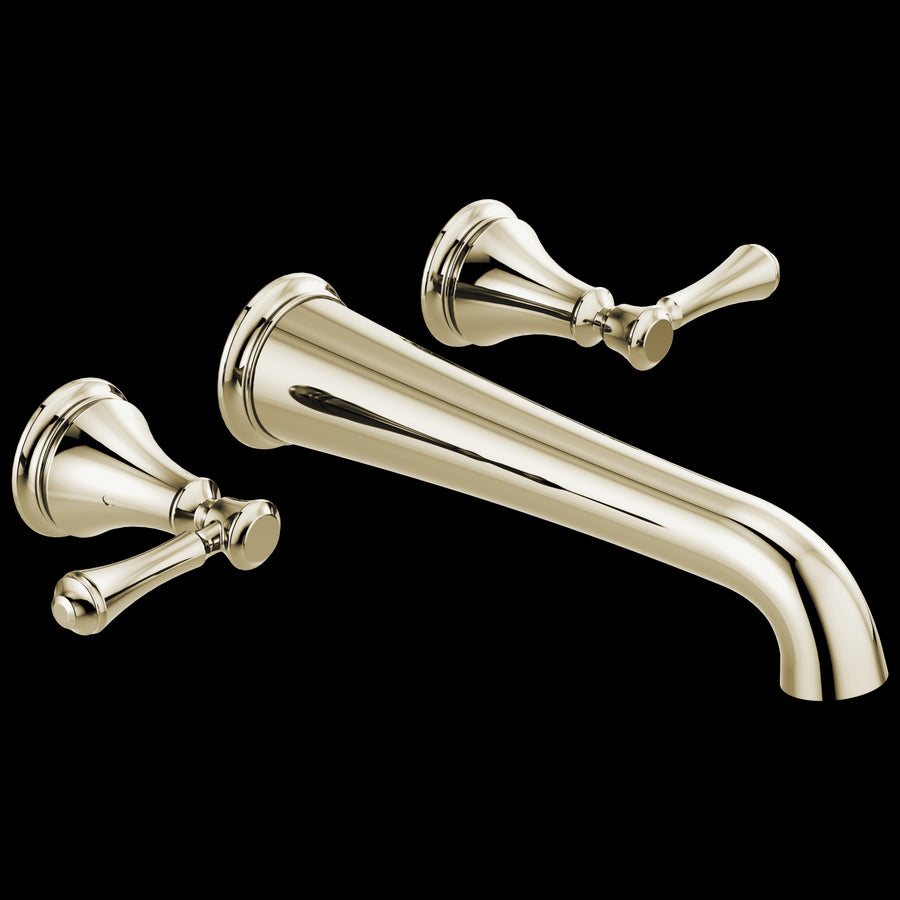 Cassidy Two-Handle Wall Mount Tub Filler in Polished Nickel