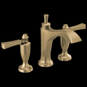 Dorval Widespread Two Lever Handle Bathroom Faucet in Champagne Bronze
